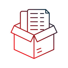 backlog gradient outline icon with white background vector stock illustration