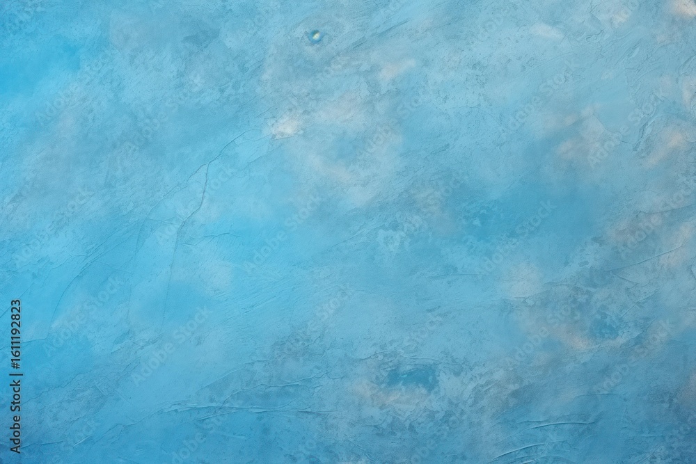 Poster light blue concrete wall background texture featuring artistic brush strokes and cracks, creating a 