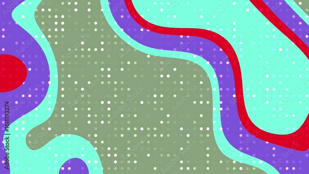 Poster desertcore abstracts liquid blink dot abstract background with colorful wavy shapes and halftone dot
