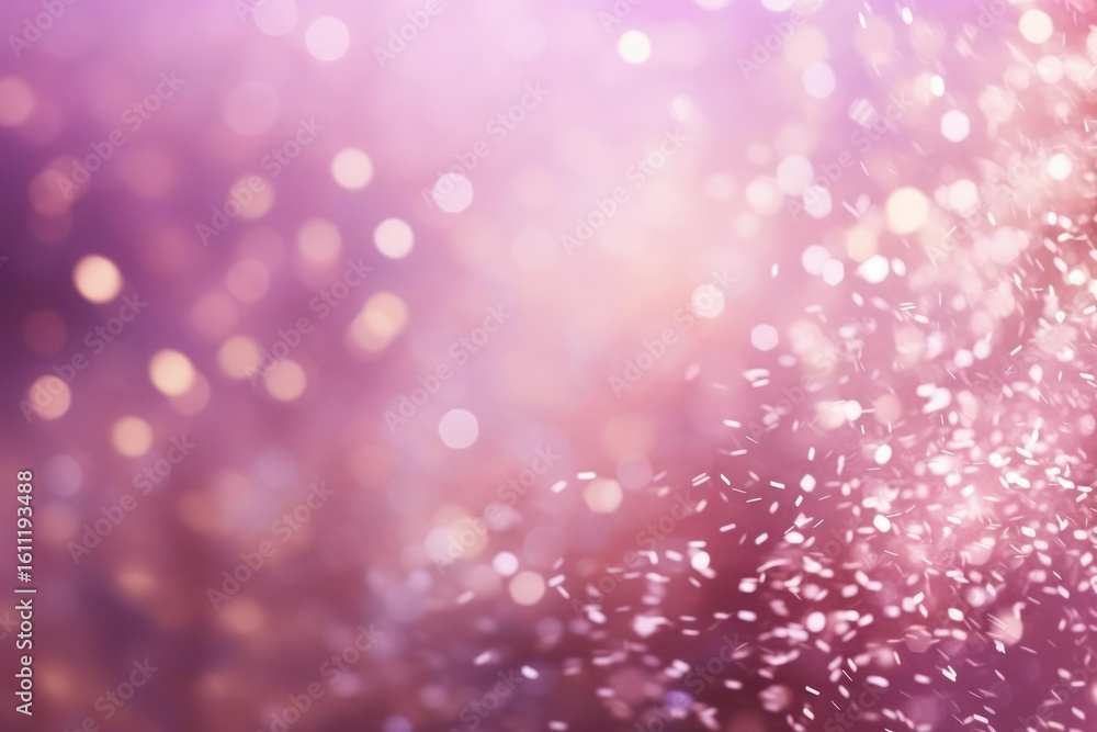 Poster abstract pink and purple bokeh background with sparkling lights creating a festive and magical atmos