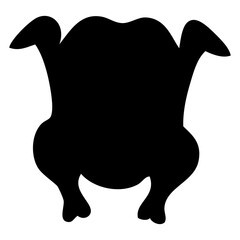 Icono con silueta de pavo o pollo asado para cena de Navidad o para el Día de acción de gracias