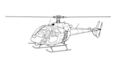 Obraz premium Sleek helicopter outline ready for aviation projects and transport concepts