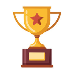Shiny Golden Trophy Featuring a Star Emblem Symbolizing Victory and Achievement Acknowledging Excellence