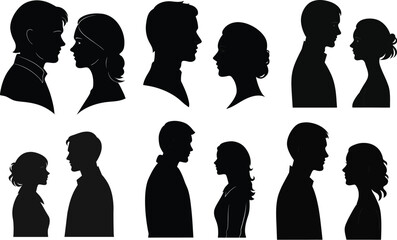 Set Of Couple Silhouettes