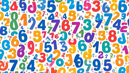 A colorful, abstract pattern of numbers