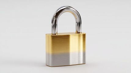Naklejka premium Metallic padlock on white background