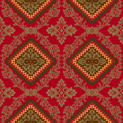 Elegant Southeast Asian Fabric, Thai Damask Textile Pattern, Thai damask textile pattern, Thai damask textile fabric design, Thai damask textile background seamless