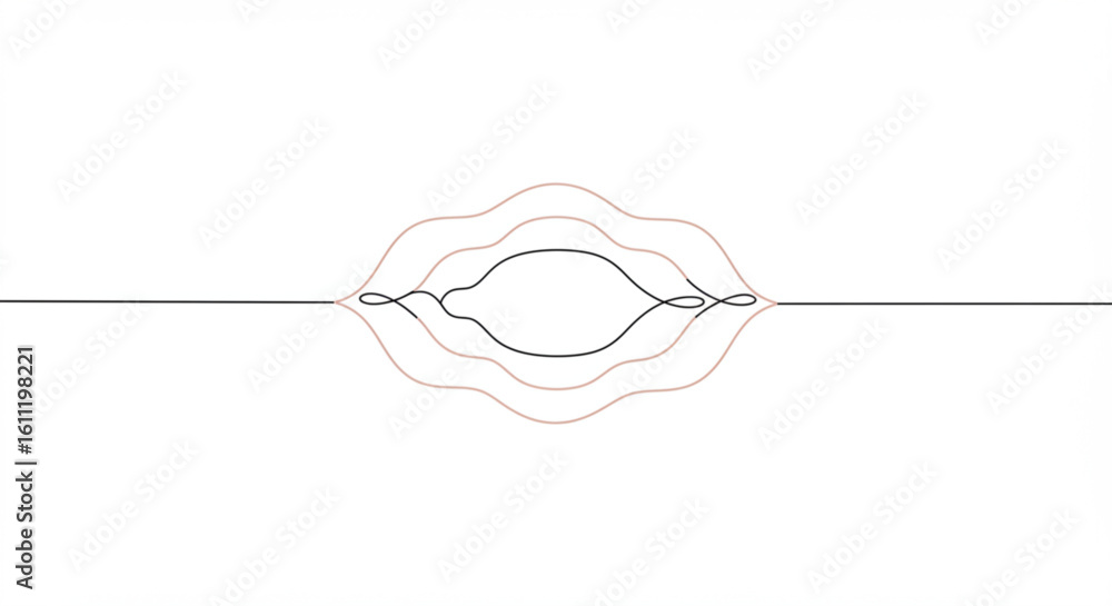 Poster minimalist abstract single line outline vector design on white background