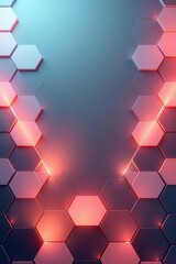 Abstract Hexagonal Background with Colorful Lighting Effects