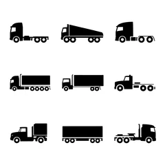 Fototapete Fahrzeug Transportation icons set with vehicles like truck car bus and van for delivery and freight  © ANGANA BHOWMIK