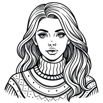 Intricate Adult Coloring Book Sketch with Vector Illustration