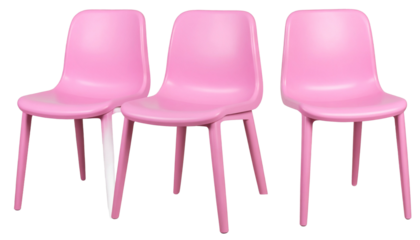 pink plastic Chair Mockup on transparent background