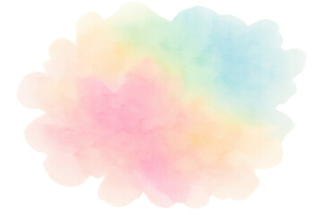 Soft, dreamy watercolor stain in pastel rainbow hues, perfect for adding a touch of color to any design project