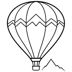 Mountain Landscape with Balloon Outline 