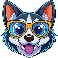 Fototapeta premium Cool Dogs in Sunglasses - Vector Art