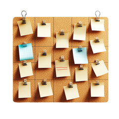 Corkboard with Sticky Notes, Planning, Ideas, Reminders