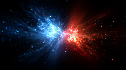 赤と青のエネルギーの衝突、バトル