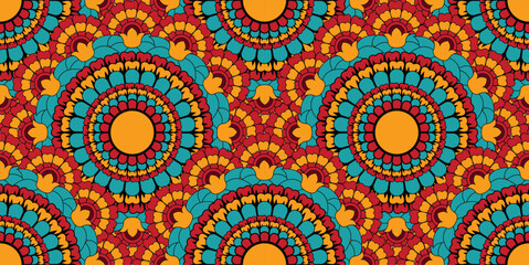 Seamless mandala pattern. Hand draw geometric pattern design