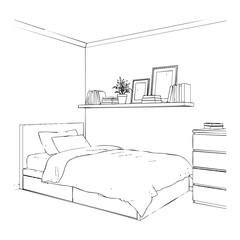 Illustration of a bedroom