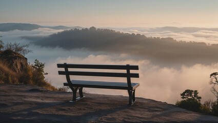 Serene Mountain View with Bench