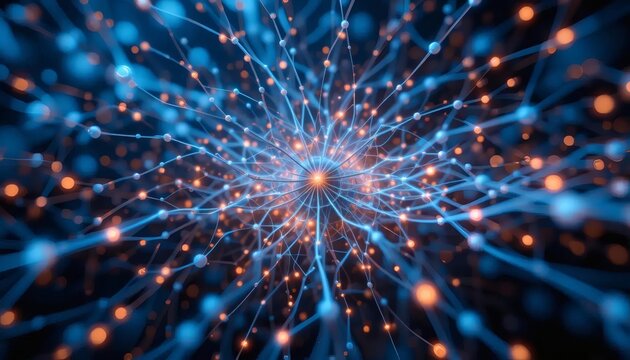 Glowing Synaptic Connections and a Central Neural Hub
