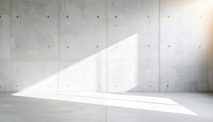 Empty Industrial Concrete Room with Light and Shadow, a Minimalist and Modern Background for Architecture and Design Projects, a Grungy and Urban Interior Space with Blank Walls and a Floor