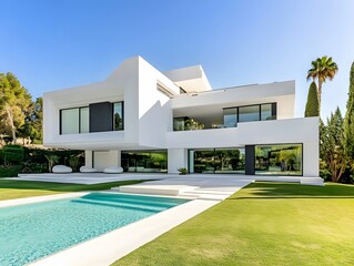 93. White modern home with geometric design