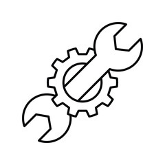 assembly lineal icon with white background vector stock illustration