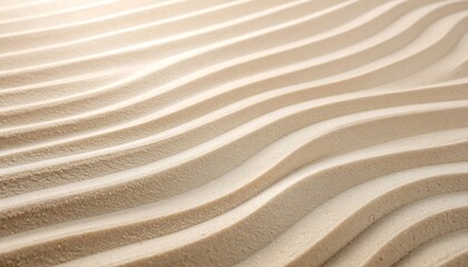 Obraz premium Serene sand texture with flowing wave pattern for meditation and wellness. Abstract background of peace and harmony.