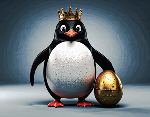 Percy the Royal Penguin and the Magical Golden Egg. Winter time.