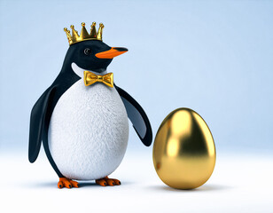 Percy the Royal Penguin and the Magical Golden Egg. Winter time.