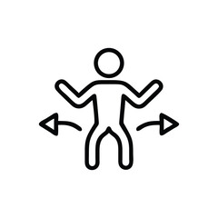 Self motivation outline icon set on white background