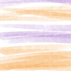 オレンジとパープルの手描き水彩ボーダーペイント背景