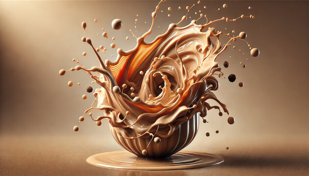 Irani chai splash on a brown background