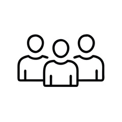 Outline icon set of diverse people on white background