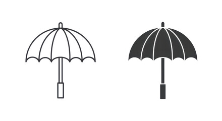 Obraz premium Umbrella icon set in vector format isolated PNG with Transparent Background