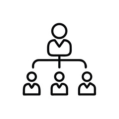Modern leadership outline icon set on white background