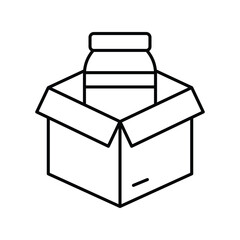packing lineal icon with white background vector stock illustration