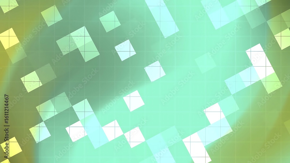 Poster prismatic abstracts blink square abstract mosaic background with vibrant color gradients, featuring 