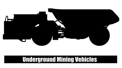 A truck specifically designed to transport materials such as ore and rocks in the cramped, harsh, and high-pressure environment of underground mines. Made in a silhouette version