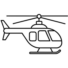 Spinning Rotor Helicopter Line Art Icon 