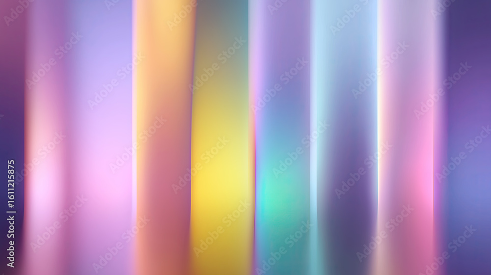Poster prismatic light creates flowing rainbow spectrum with ethereal luminous gradient effects.