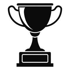 A Shiny Black Silhouette Trophy Award Illustration For Victory