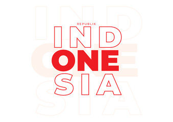indonesia typography wordmark vector design template background