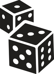 Dice Icon on Black and White Vector Backgrounds
