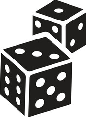 Dice Icon on Black and White Vector Backgrounds
