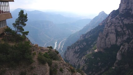 view of the mountains Montserrat Catalonia Spain