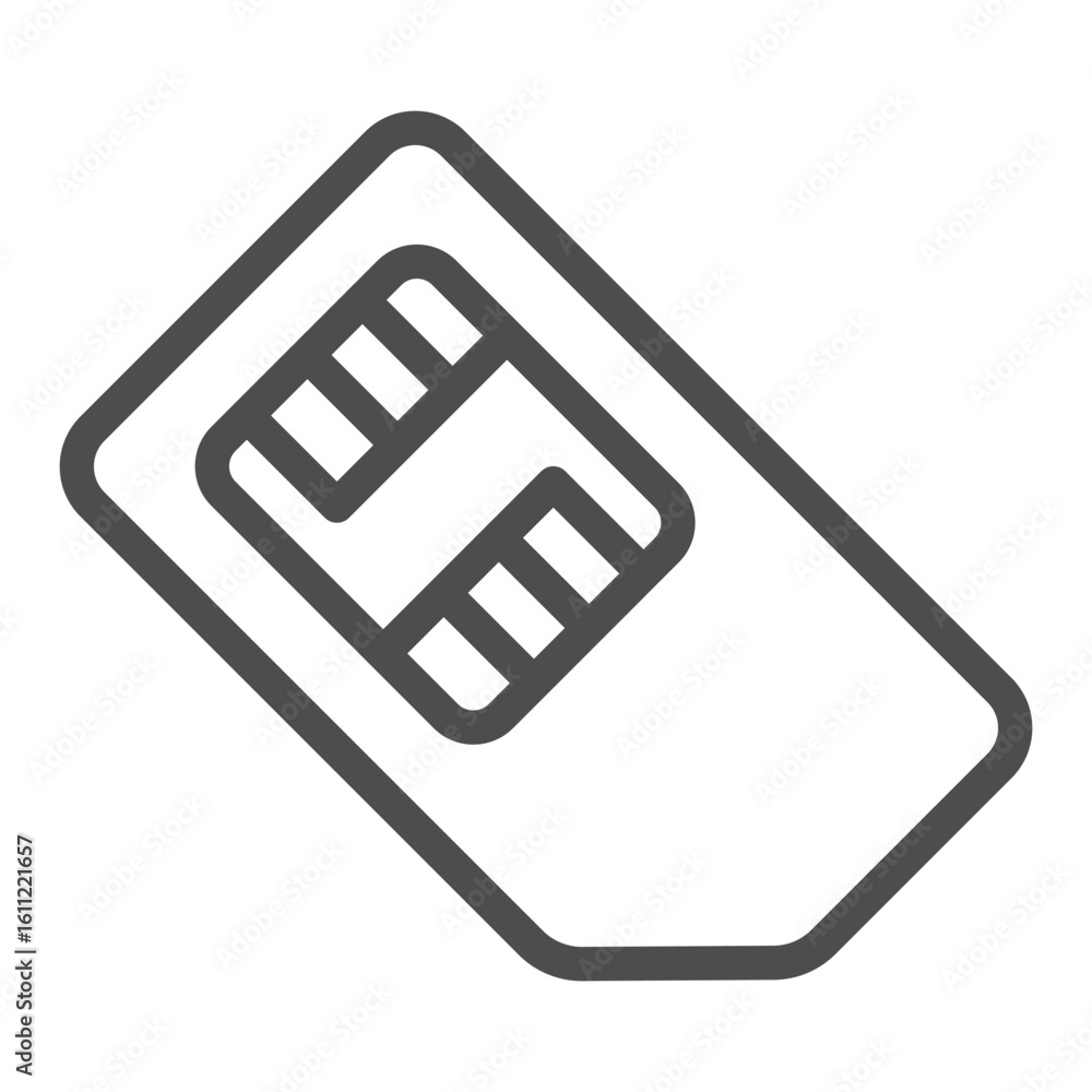 Poster sim card for phone line icon, info tech concept. vector graphics. cellphone card with microchip sign