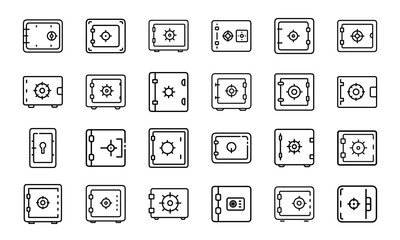 Bundle Flat Icon Of Safe Vault Door 