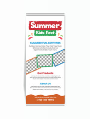 Adventure Awaits: Summer Kids Camp roll up banner template